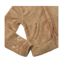 Agasalho Feminino Bluão Pelúcia Bordado Flores 37368 - Angerô