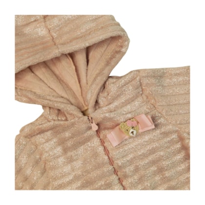 Agasalho Feminino Casaco Pelúcia Aplique Laço 37322 - Angrô