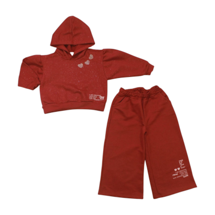 Agasalho Feminino com Capuz e Calça Wide Leg - 1522 - Le Petit 