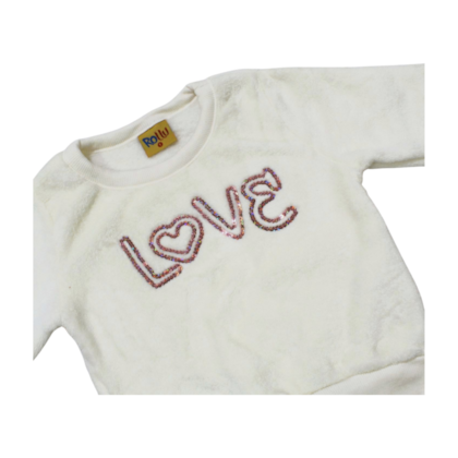 Agasalho Feminino com Pelo Love Bordado Paetê 23125 - Rollu 