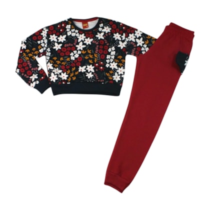 Agasalho Feminino Estampado Flores 1001558 - Kyly