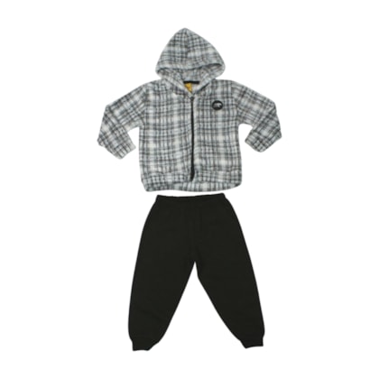 Agasalho Masculino Jaqueta Pelúcia Xadrez 26262 - Rollu