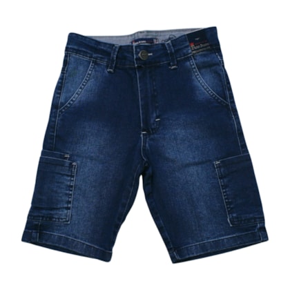 Bermuda Jeans Cargo Masculina Com Ajuste no Cós 761 - Faos