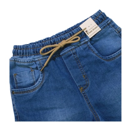 Bermuda Jeans Cargo Masculina com Cordão 803 - Faos