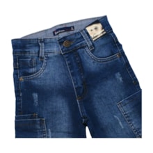 Bermuda Jeans Masculina com Ajuste no Cós 744 - Faos