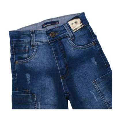 Bermuda Jeans Masculina com Ajuste no Cós 744 - Faos