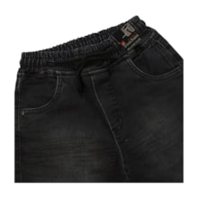 Bermuda Masculina Jeans Black com Cordão no Cós 623 - Faos