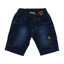 Bermuda Masculina Jeans com Elástico e Bolso Cargo 3341 - Paparrel