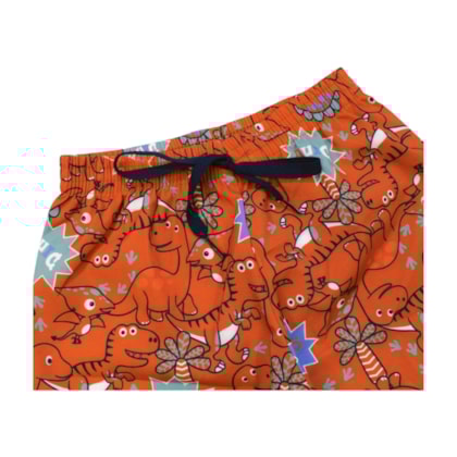 Bermuda Tactel Estampada Dinossauros 2376 - Bicho Bagunça