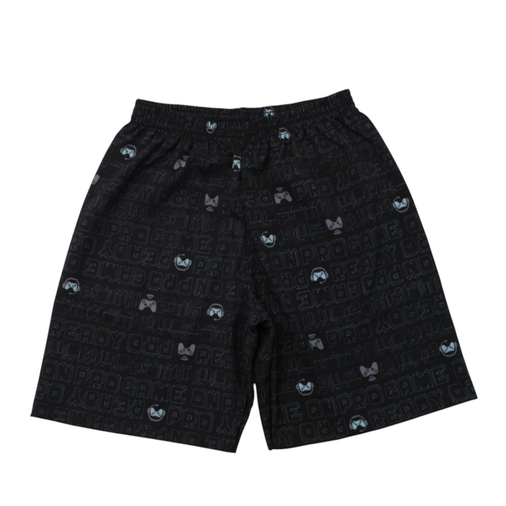Bermuda Tactel Masculina Estampada Controles 45016 - Bicho Bagunça