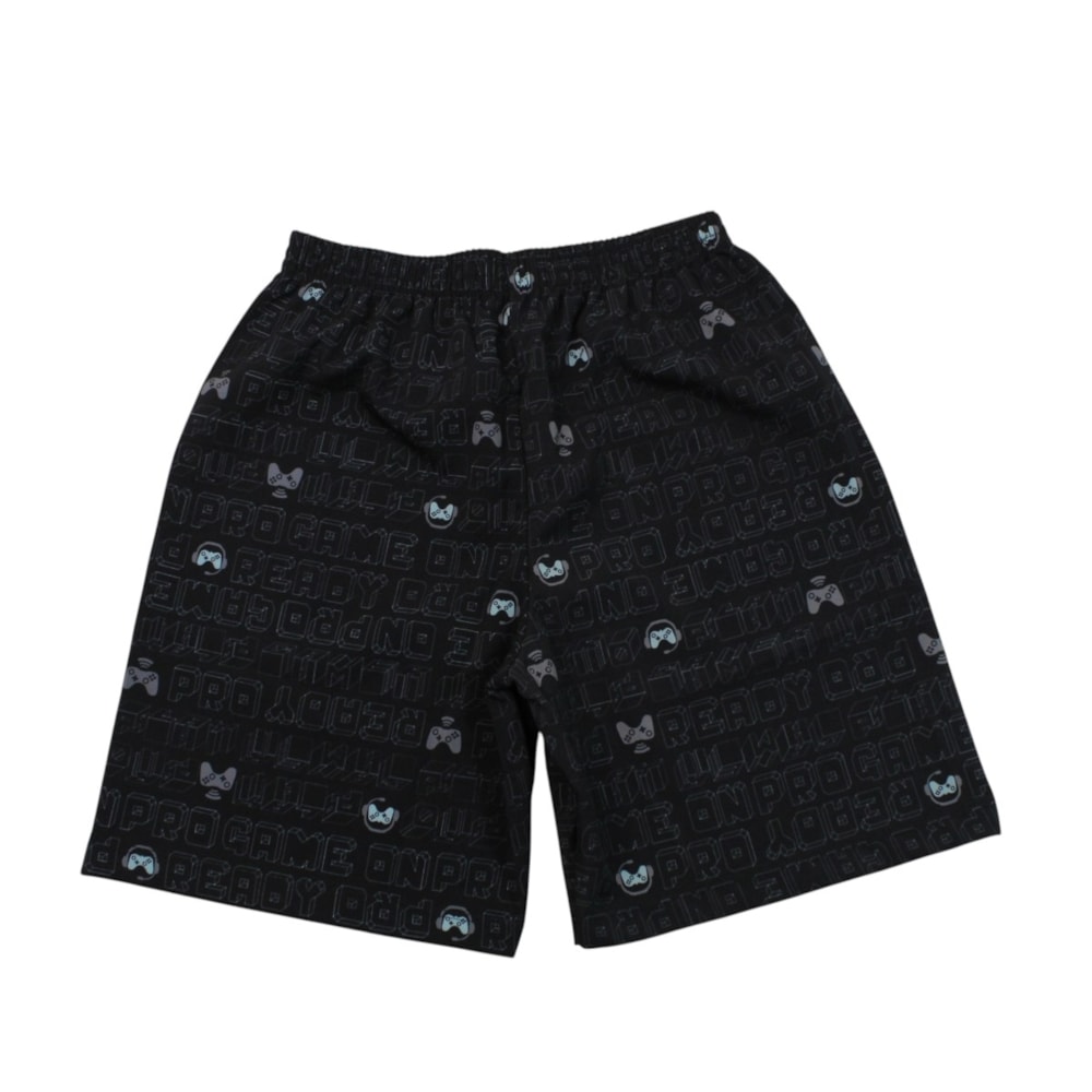 Bermuda Tactel Masculina Estampada Controles 45016 - Bicho Bagunça