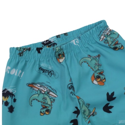 Bermuda Tactel Masculina Estampada Dinossauros 403453 - Lecimar