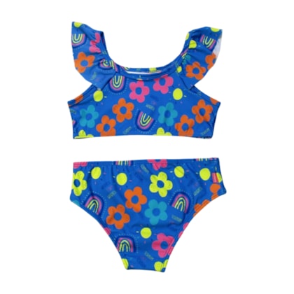 Biquini com Babado Estampado Flores 57252 - Kamylus