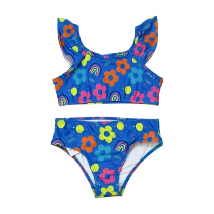 Biquini com Babado Estampado Flores 57252 - Kamylus