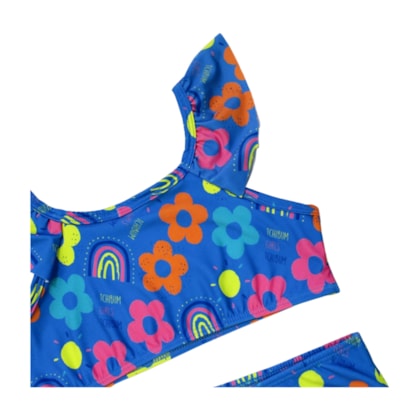 Biquini com Babado Estampado Flores 57252 - Kamylus