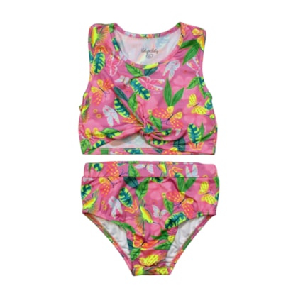 Biquini Estampado Beija Flor com Nó 52062 - Kely Kety  