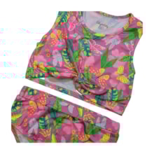 Biquini Estampado Beija Flor com Nó 52062 - Kely Kety  