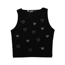 Blusa Cavada Estampada Corações M00560 - Minty