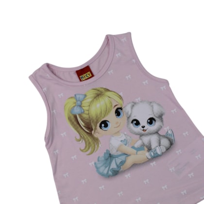 Blusa Cavada Menina e Laçinhos  1001770 - Kyly