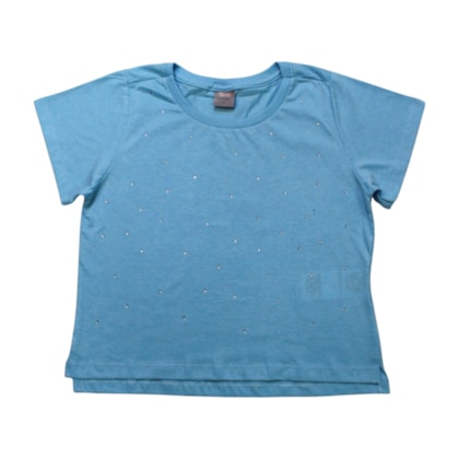 Blusa Cropped Manga Curta com Strass 25326 - Two Colors
