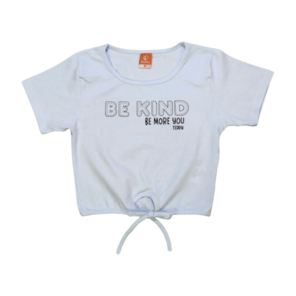 Blusa Cropped Manga Curta de Amarrar Be Kind 17656 - Teddy 