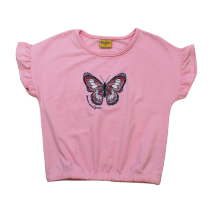 Blusa Cropped Manga Curta Estampa Borboleta 22159 - Rollu 