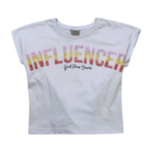 Blusa Cropped Manga Curta Estampa Influencer 22352 - Two Colors 