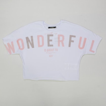 Blusa Cropped Manga Curta Estampa Wonderfull 31027 - Rezzato