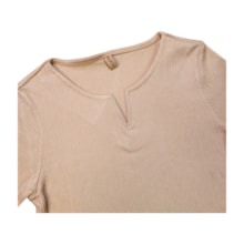 Blusa Cropped Metalizado Manga Curta C34176 - Cativa