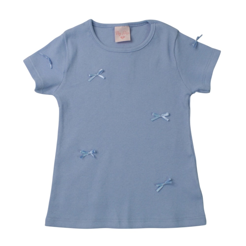 Blusa Manga Curta com Aplique Lacinhos 8634 - By Gus