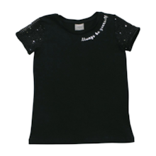 Blusa Manga Curta com Paetê nas Mangas 22354 - Two Colors 