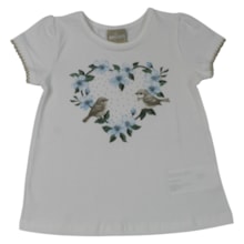 Blusa Manga Curta Coração com Strass 2001715 - Milon