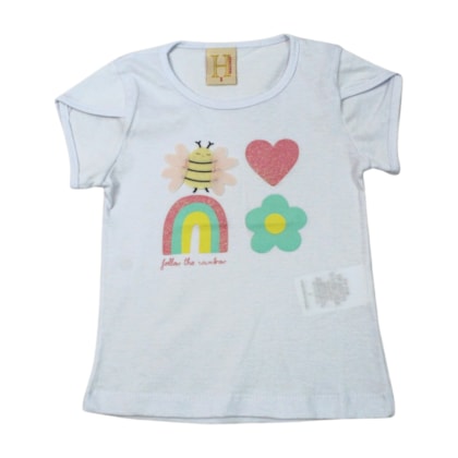 Blusa Manga Curta Estampa Abelha 15096 - Hrradinhos