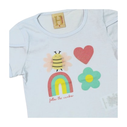 Blusa Manga Curta Estampa Abelha 15096 - Hrradinhos