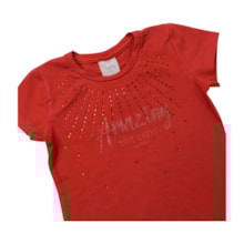 Blusa Manga Curta Estampa Amazing com Strass 25303 - Two Colors 