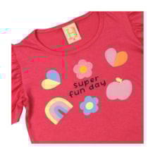 Blusa Manga Curta Estampa Corações 15118 - Hrradinhos