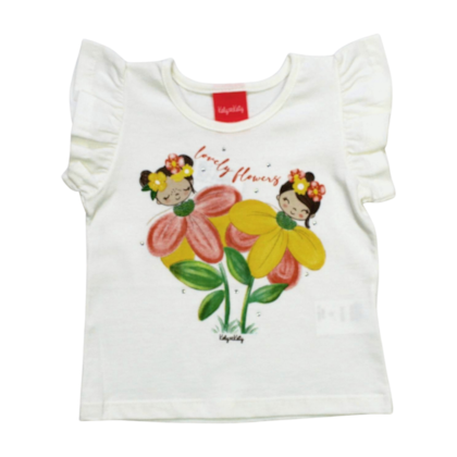 Blusa Manga Curta Estampa Flores 50433 - Kely Kety