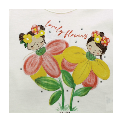 Blusa Manga Curta Estampa Flores 50433 - Kely Kety