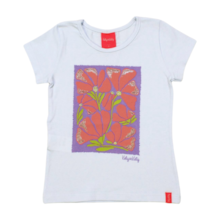 Blusa Manga Curta Estampa Flores com Gel Relevo 46002 - Kely Kety 