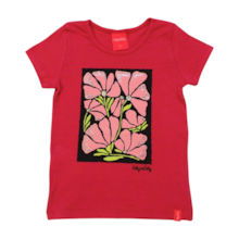 Blusa Manga Curta Estampa Flores com Gel Relevo 46002 - Kely Kety 