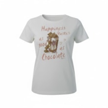 Blusa Manga Curta Estampa Happiness  23634 - Modme