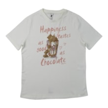 Blusa Manga Curta Estampa Happiness  23634 - Modme