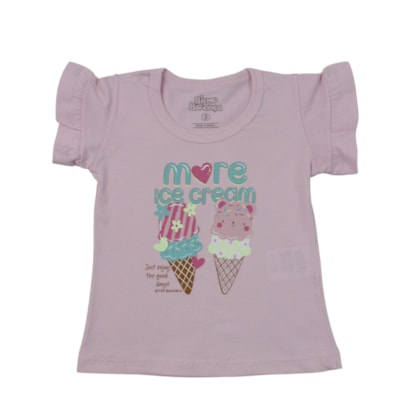 Blusa Manga Curta Estampa Sorvete Brilha no Escuro 20000 - Bicho Bagunça