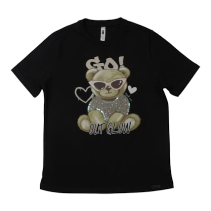 Blusa Manga Curta Estampa Ursinha 23634 - Modme