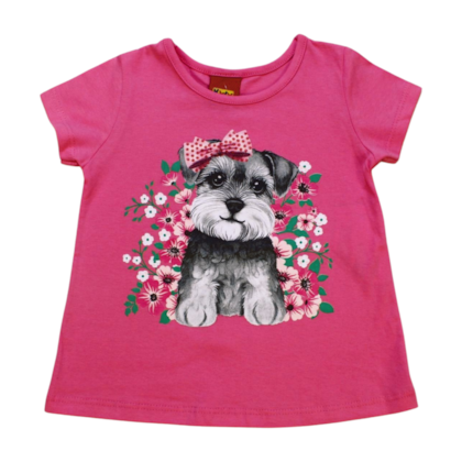 Blusa Manga Curta Estampada Cachorro 1000685 - Kyly 