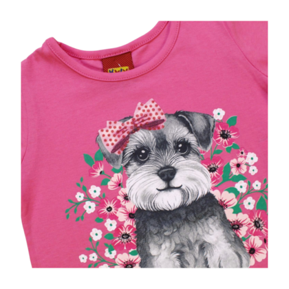 Blusa Manga Curta Estampada Cachorro 1000685 - Kyly 