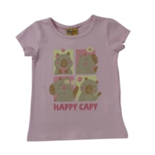 Blusa Manga Curta Estampada Capivaras 27041 - Rollu