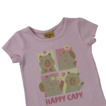 Blusa Manga Curta Estampada Capivaras 27041 - Rollu