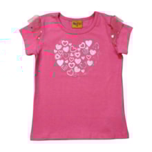 Blusa Manga Curta Estampada Corações 25125 - Rollu