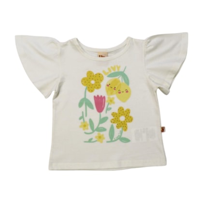 Blusa Manga Curta Estampada Flores com Strass 9257 - Livy  